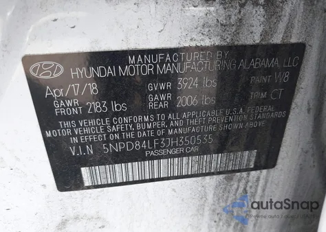 2018 Hyundai Elantra Value Edition from USA, damaged, VIN 5NPD84LF3JH350535